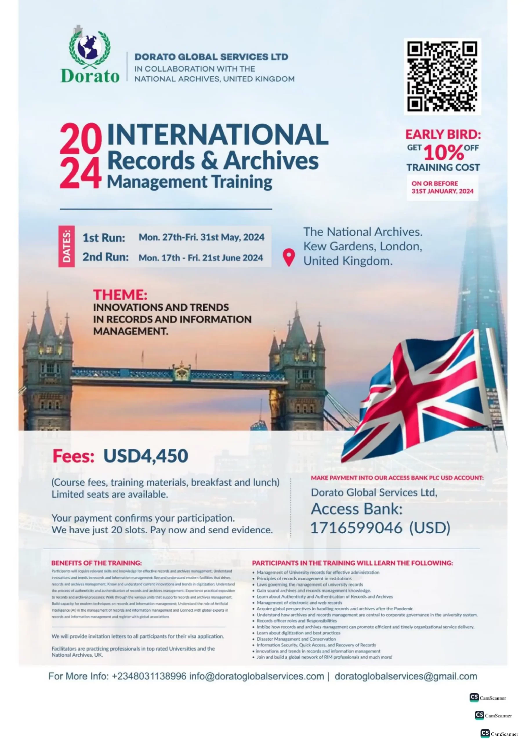 2025 International Records Management Training, London, United Kingdom